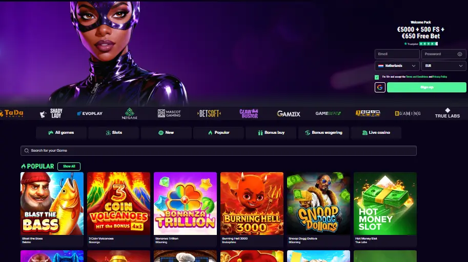 Winbeast website-interface